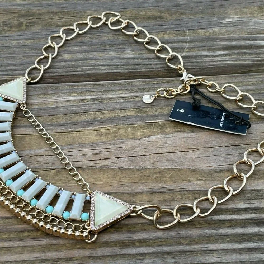 Baublebar Women Necklace Rope Chunky Statement Gold Tone Necklace Jewelry - Picture 8 of 9